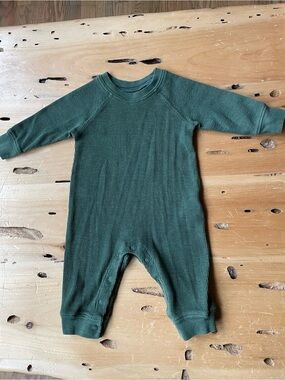 Carter's Forest Green Ribbed Footie One-Piece